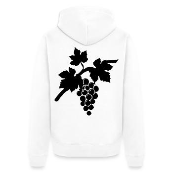 Wein Weinrebe schwarz Geschenk Weintrinker  - Unisex Premium Bio Zip Hoodie - Weiß - Hinten - Thijin (182cm)