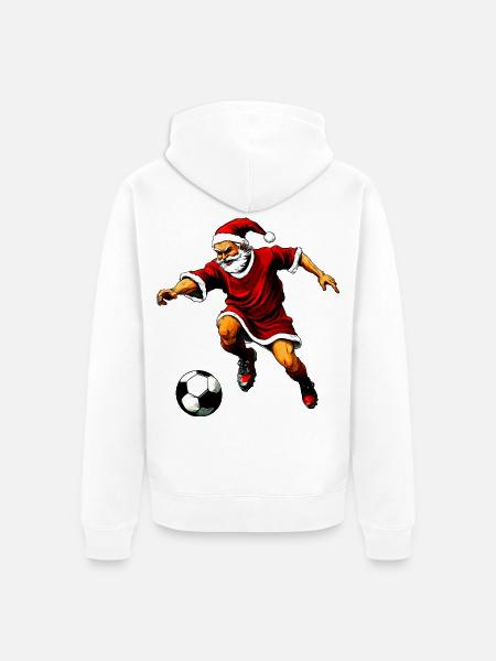 Fussballer Weihnachten - Unisex Premium Bio Zip Hoodie - Weiß