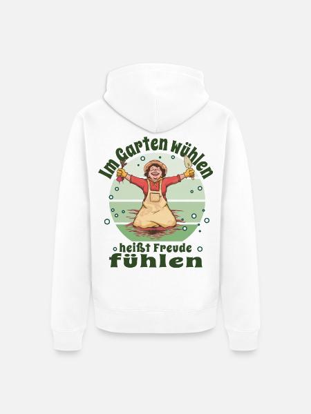 Gärtner Pflanzen Kleingärtner Schrebergarten - Unisex Premium Bio Zip Hoodie - Weiß