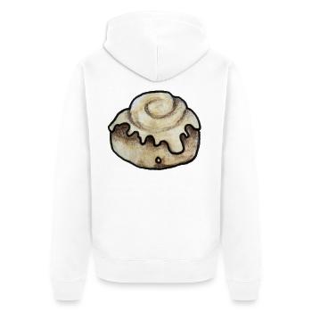 Zimtschnecken-Illustration - Unisex Premium Bio Zip Hoodie - Weiß - Hinten - Thijin (182cm)