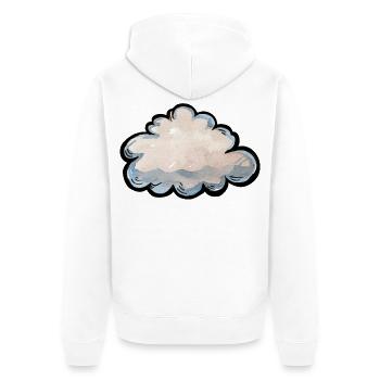 Pastel Cloud Aquarellgrafik - Unisex Premium Bio Zip Hoodie - Weiß - Hinten - Thijin (182cm)