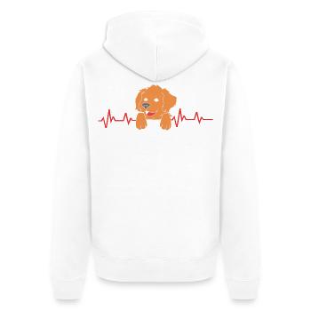Boykin Spaniel - Unisex Premium Bio Zip Hoodie - Weiß - Hinten - Thijin (182cm)
