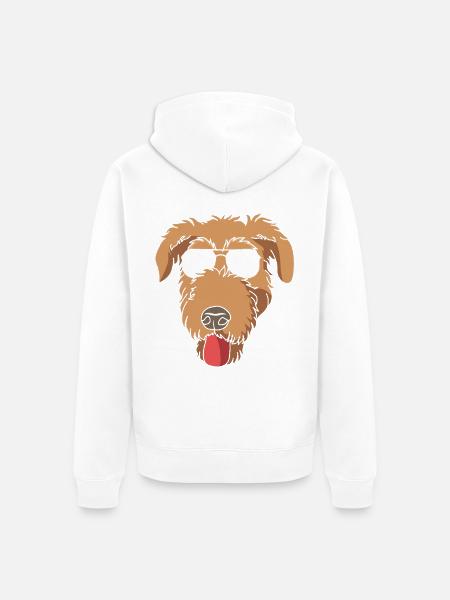 Irischer Wolfshund - Unisex Premium Bio Zip Hoodie - Weiß