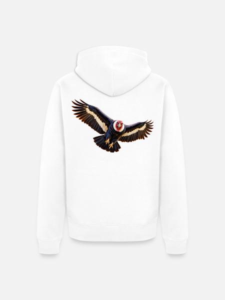 Condor im Flug - Unisex Premium Bio Zip Hoodie - Weiß