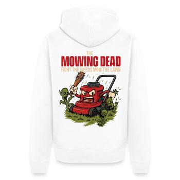 The Moging Dead – Lustige Rasenmähen von Zombie-Unkräutern - Unisex Premium Bio Zip Hoodie - Weiß - Hinten - Thijin (182cm)