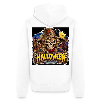 SkullCostume Halloween Edition: Die Vogelscheuche - Unisex Premium Bio Zip Hoodie - Weiß - Hinten - Thijin (182cm)