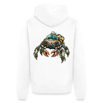 Steampunk-Krabbe Unterwasserhelm - Unisex Premium Bio Zip Hoodie - Weiß - Hinten - Thijin (182cm)