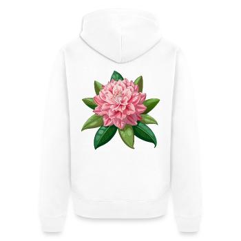 Rhododendronblüte - Unisex Premium Bio Zip Hoodie - Weiß - Hinten - Thijin (182cm)