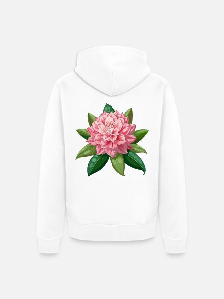 Rhododendronblüte - Unisex Premium Bio Zip Hoodie - Weiß