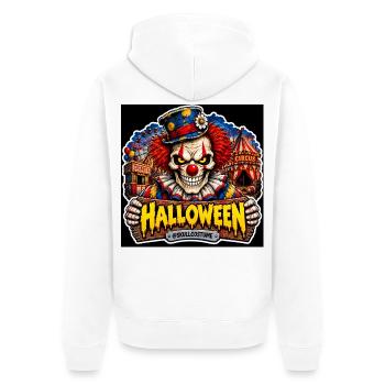 SkullCostume Halloween Edition: Der Killerclown - Unisex Premium Bio Zip Hoodie - Weiß - Hinten - Thijin (182cm)