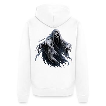 Tödlicher Geist Albtraum - Unisex Premium Bio Zip Hoodie - Weiß - Hinten - Thijin (182cm)