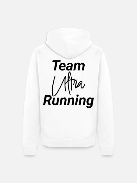 Team Ultra Running Laufen Shirt - Unisex Premium Bio Zip Hoodie - Weiß