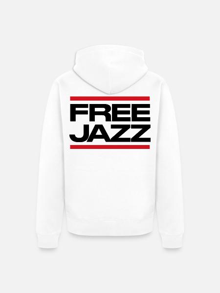 Free Jazz fettes Logo - Unisex Premium Bio Zip Hoodie - Weiß
