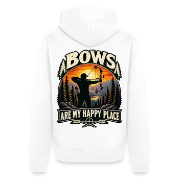 Bogenschießen, Bogenschütze - Unisex Premium Bio Zip Hoodie - Weiß - Hinten - Thijin (182cm)