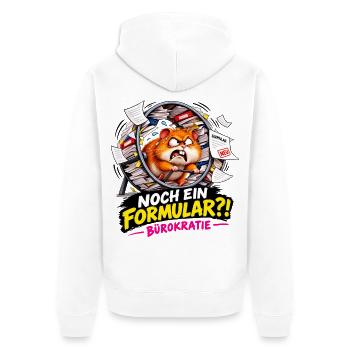 Hamster Formular Bürokratie - Unisex Premium Bio Zip Hoodie - Weiß - Hinten - Thijin (182cm)