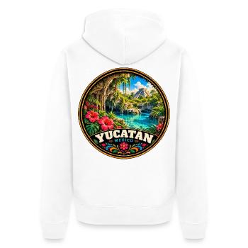 Yucatan Mexiko Maya Pyramide Dschungel Urlaub - Unisex Premium Bio Zip Hoodie - Weiß - Hinten - Thijin (182cm)