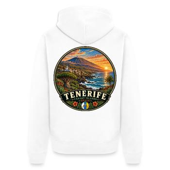 Teneriffa Vulkaninsel Küste Urlaub Sunset - Unisex Premium Bio Zip Hoodie - Weiß - Hinten - Thijin (182cm)
