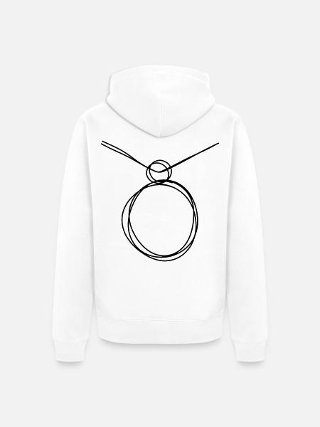 Medaillon handgezeichnet - Unisex Premium Bio Zip Hoodie - Weiß