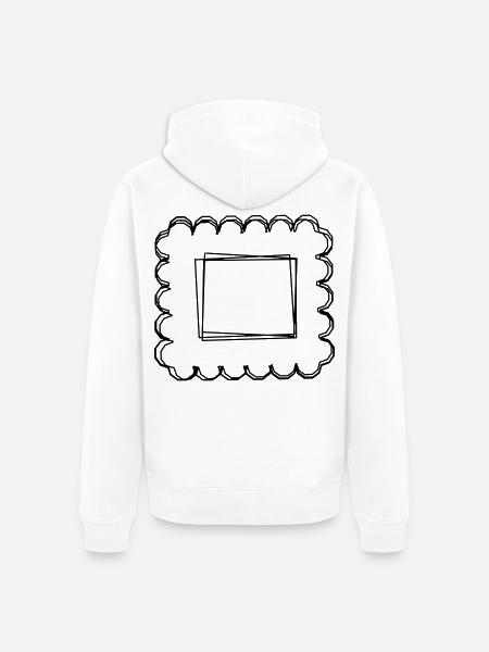 Briefmarke handgezeichnet - Unisex Premium Bio Zip Hoodie - Weiß