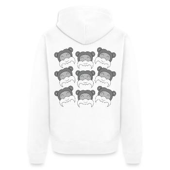 Süßes Tamarin-Gesicht - Unisex Premium Bio Zip Hoodie - Weiß - Hinten - Thijin (182cm)