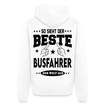 Busfahrer Der Beste der Welt Berufe  Arbeit - Unisex Premium Bio Zip Hoodie - Weiß - Hinten - Thijin (182cm)