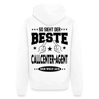 Callcenter Agent Der Beste Berufe Shirt Sterne - Unisex Premium Bio Zip Hoodie - Weiß - Hinten - Thijin (182cm)