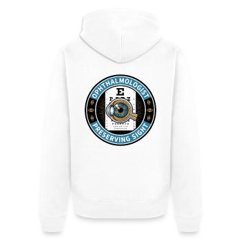 Augenarzt Snellen Akten-Abzeichen-Geschenk - Unisex Premium Bio Zip Hoodie - Weiß - Hinten - Thijin (182cm)