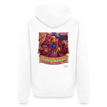 Ameise MALÚ Saxophon Retro Café Jazz Musik Pop Art - Unisex Premium Bio Zip Hoodie - Weiß - Hinten - Thijin (182cm)