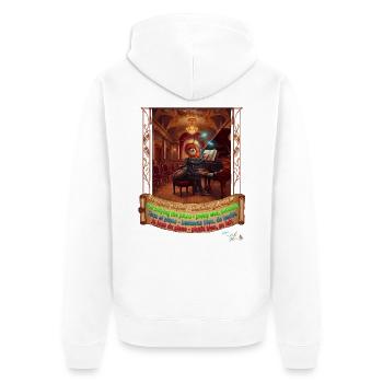 Ameise MALÚ Klavier Piano Klassik Band Pop Art - Unisex Premium Bio Zip Hoodie - Weiß - Hinten - Thijin (182cm)