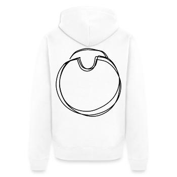 Babylätzchen handgezeichnet - Unisex Premium Bio Zip Hoodie - Weiß - Hinten - Thijin (182cm)