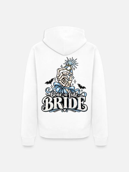 Bone-a-kide Bride Ring Design - Unisex Premium Bio Zip Hoodie - Weiß