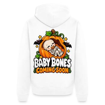 Kürbis-Skelett Baby Bones Ankündigung - Unisex Premium Bio Zip Hoodie - Weiß - Hinten - Thijin (182cm)