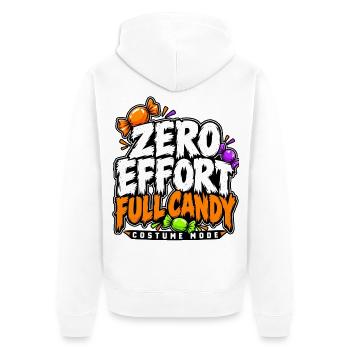 Zero Effort Full Candy Mode - Unisex Premium Bio Zip Hoodie - Weiß - Hinten - Thijin (182cm)