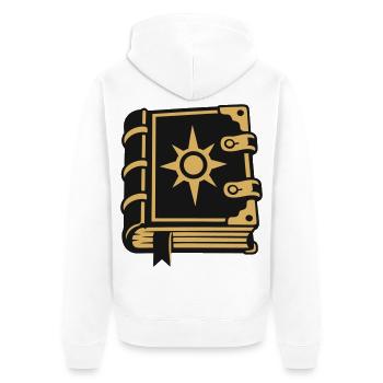 Zauberbuch Stern Magie Icon - Unisex Premium Bio Zip Hoodie - Weiß - Hinten - Thijin (182cm)