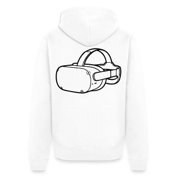 VR Brille Headset Grafik - Unisex Premium Bio Zip Hoodie - Weiß - Hinten - Thijin (182cm)