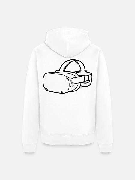 VR Brille Headset Grafik - Unisex Premium Bio Zip Hoodie - Weiß