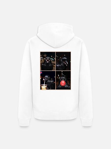 Krähen Krähe - Unisex Premium Bio Zip Hoodie - Weiß