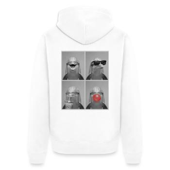 Delfine Delfin - Unisex Premium Bio Zip Hoodie - Weiß - Hinten - Thijin (182cm)