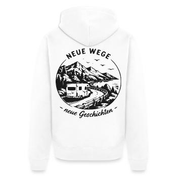 Neue Wege Roadtrip Natur - Unisex Premium Bio Zip Hoodie - Weiß - Hinten - Thijin (182cm)
