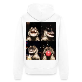 Krokodile Krokodil - Unisex Premium Bio Zip Hoodie - Weiß - Hinten - Thijin (182cm)