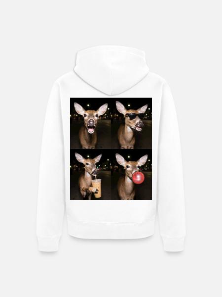 Rehe Reh - Unisex Premium Bio Zip Hoodie - Weiß