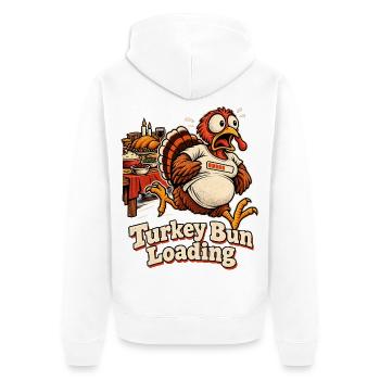 Turkey Bun Loading witzige - Unisex Premium Bio Zip Hoodie - Weiß - Hinten - Thijin (182cm)