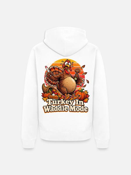 Turkey in Waddle Mode - Unisex Premium Bio Zip Hoodie - Weiß
