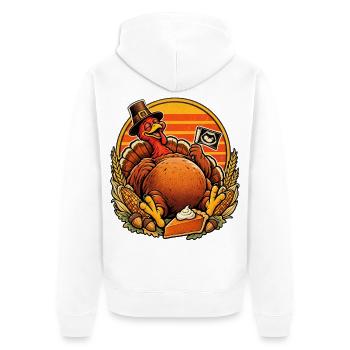 Thanksgiving Truthahn Ultraschall Retro Baby - Unisex Premium Bio Zip Hoodie - Weiß - Hinten - Thijin (182cm)