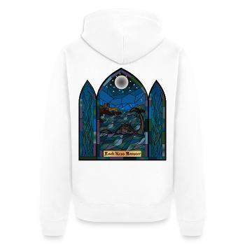 Loch Ness Monster Buntglas - Unisex Premium Bio Zip Hoodie - Weiß - Hinten - Thijin (182cm)