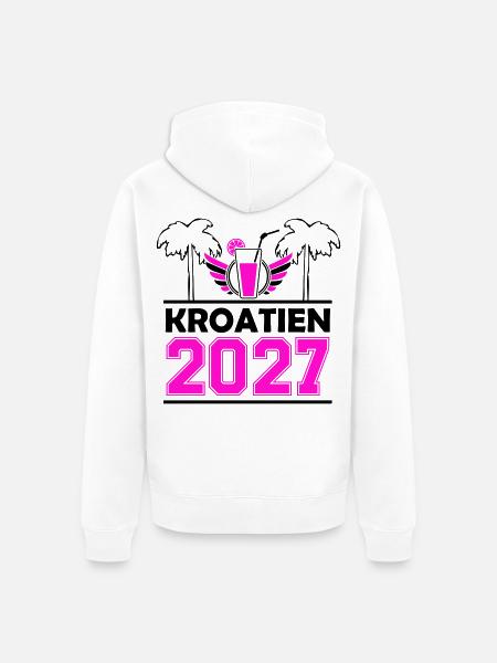 2027 Kroatien - Unisex Premium Bio Zip Hoodie - Weiß