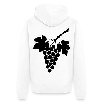 Wein Weinrebe Weintrauben schwarz Geschenk  - Unisex Premium Bio Zip Hoodie - Weiß - Hinten - Thijin (182cm)