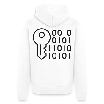 Digital-Schlüssel-Verschlüsselungslinien-Symbol - Unisex Premium Bio Zip Hoodie - Weiß - Hinten - Thijin (182cm)