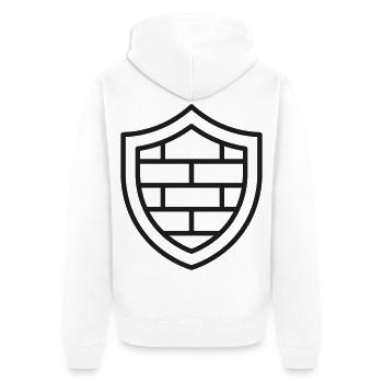 Firewall-Schildlinien-Symbol - Unisex Premium Bio Zip Hoodie - Weiß - Hinten - Thijin (182cm)