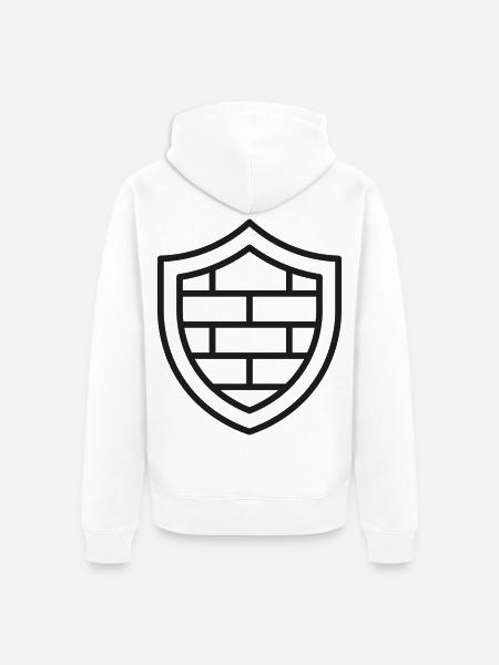 Firewall-Schildlinien-Symbol - Unisex Premium Bio Zip Hoodie - Weiß